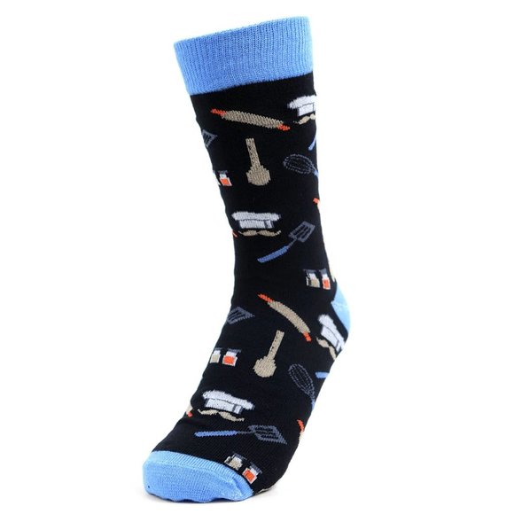 Women's Chef Novelty Fun Socks Black - Picture 1 of 6